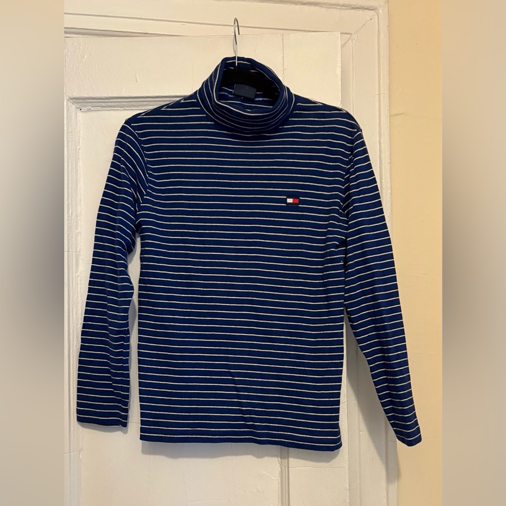 Tommy Hilfiger Navy and White Striped Tee